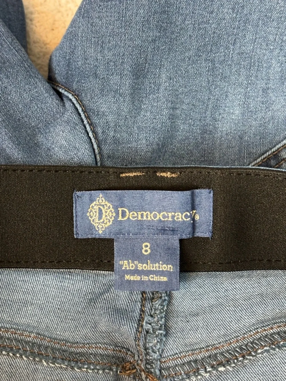 Democracy Jeans Womens 8 Blue Straight Leg Distressed Stretch Mid Rise Denim - Picture 8 of 9